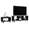 Carter 2 Piece Living Room Set, Streamlined with TV Stand and Coffee Table, Black