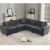 Oversized Modular Sectional Sofa Set, L Shaped Couch,Corduroy, Upholstered, Deep Seat, 5 Seat, 5 Throw pillow and 6 back cushion