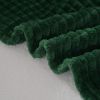 Green Throw Blanket 50"×60" Decorations Fleece Super Soft Plush Fuzzy Cozy Blanket with Square 3D Jacquard Grid Design Luxury Lightweight for Couch So
