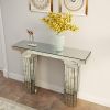 Mirrored Console Table Wide Bling Silver Mirror Entryway Desk Modern Rectangle Sofa Table Entryway Tables for Living Room--Self-pickup is not supporte