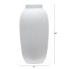 Indoor Speckled Ribbed Ceramic Vase, 16", White