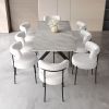 Extendable Dining Table Table Set for 4-8 Person for Dining Room