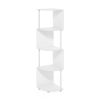 Econ 4-Tier Zigzag Corner Shelf Bookcase, Bookshelf, White/White