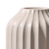22" Speckled Ribbed Ceramic Floor Vase, Cream White