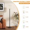 60'' Modern Floor Lamp with Shade, Tall Lamps for Living Room, Bedroom, Office, Dining Room, Beige Shade with Black Pole(Without Bulb)