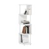 Econ 4-Tier Zigzag Corner Shelf Bookcase, Bookshelf, White/White