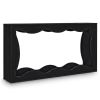 63" Narrow Console Table with Wavy Hollow Design, 2-Tier Extra Long Entryway Table with Storage Shelf - Black
