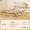 Queen Bed Frame with Headboard Queen Platform Bed Frame with Wooden Slats No Box Spring Needed Easy Assembly Natural