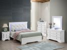 Elegant Silver Champagne King Size Bed