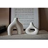 Donut Vase, Set of 2 - White Large Ceramic Vase - Minimalist Nordic, Hollow | Table Centerpiece, Olive Plant, Wedding, Living Room, Bookshelf, Office
