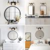 17" Retro 3-Light Bathroom Vanity Light Fixture - Black Finish with Crystal Glass Shades, Wall Mounted Lighting for Bathroom, Powder Room