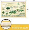 4x6 Cute Woodland Nursery Rugs for Girls Boys Neutral Non Slip Washable, Stain Resistant Soft Shaggy Cartoon Fun Map Kids Playroom Rug