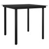 Garden Dining Table Black Powder-coated steel, glass Medium Tough