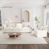 3-Piece Upholstered Sofa, Living Room Sectional Sofa Set Modern Sofa Couches Set , Deep Seat Sofa for Living Room Apartment, 1+3 Seat White