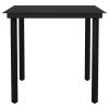 Garden Dining Table Black Powder-coated steel, glass Medium Tough