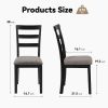 Farmhouse Style Dining Chairs Set of 2, Wooden Kitchen Chairs, Solid Wood Legs, High Ladder Back, Non-Slip Foot Pads, Sturdy Design