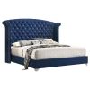 Chantel Pacific Blue Upholstered Wingback Eastern King Bed