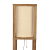 Pinnacle Shelf Floor Lamp For Bedroom/Living Room, Natural Wood with Long Shade