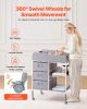 VEVOR Baby Changing Table, Portable Diaper Change Station with 3 Fabric Drawers and Lockable Wheels