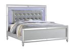 Sterling Queen 4 PC LED Bedroom set made with wood in Silver Color