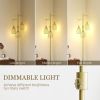 Industrial Floor Lamp with 3 Hanging Wire Lampshades, Dimmable Standing Lamp for Living Room, Gold