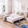 Cap Vertical Decorative Core Panel Bed White Full Wooden Bed Pine