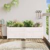 Garden Planter White Solid pine wood Large Decorative Inlays