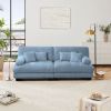 Cloud Couch 2 Seater Sofa for Living Room, Chenille 2 - Seat sofa with 2 Lumbar pillows and 2 throw pillows,Chenille Blue