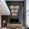 24-inch Crystal Chandelier LED Ceiling Lamp, Adjustable Color Temperature 3000K/4000K/6000K, Height Adjustable, Luxury Round Chandelier