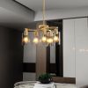 6-Light Gold Chandeliers for Dining Room, Modern Kitchen Island Light Fixtures Over Table
