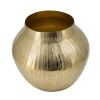 11x11x9" Aluminum Chisel Flower Vase, Gold