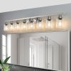 51" Modern 8-Light Bathroom Vanity Light Fixture - Brushed Nickel Finish with Clear Glass Shades, Perfect for Bathroom, Vanity