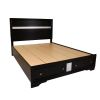 Traditional Style Queen Size Storage Bed made with Wood in Black
