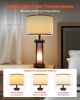 VEVOR Table Lamps Set of 2, Dimmable Farmhouse Bedside Nightstand Lamps, Vintage Lamp with LED Bulb and Linen Shades