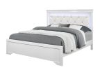 SHAKER WHITE KING BED WITH LED
