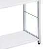 White and Chrome 4-Tier Rectangular Bookshelf
