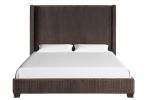 King Upholstered Bed in a Box Dark Brown