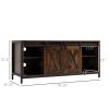 Industrial TV Stand for TVs up to 60", TV Console with Storage and 2 Sliding Barn Doors, Freestanding Entertainment Unit for Living Room, Bedroom