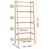 4-Tier Bamboo Ladder Shelf, Trapezoid Open Bookcase, Display Storage Rack Organizer, Freestanding Flower Plant Stand