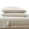 4-Piece 300 Thread Count Sateen King Sheet Set, Floral Almond Biscuit