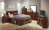 Spacious Cherry Finish King Storage Bed