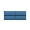 Jaxx Panelist Modern Padded Headboard – Set of 4 Wall Mounted Panels (Each 11.25" x 30") - Queen, Petrol Blue Microvelvet