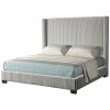 Queen Upholstered Bed in a Box Light Gray
