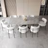 Extendable Dining Table Table Set for 4-8 Person for Dining Room