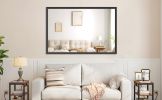 60"x40" Oversized Modern Rectangle Bathroom Mirror with Balck Frame Decorative Large Wall Mirrors for Bathroom Living Room Bedroom Vertical or Horizon