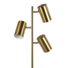 Harmony Brassed Gold Floor Lamp with Rotary Switch Triple Spots Metal Block Base