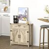 Wooden Farmhouse Sideboard Oak Finish Kitchen Buffet Cabinet with Drawer and Shelf