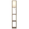 62.25" Modern Pull Chain Weathered Floor Lamp with Natural Square Shade