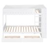 Twin over Twin Bunk Bed With 2 Drawers and Multi-layer Cabinet, White