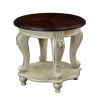 Living Room Coffee Table Set, Coffee Table & Two End Side Table 3-Piece Set for Office, Living Room, Apartment, Beige and Espresso Top